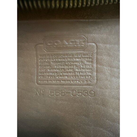 VTG Coach Slim Compact Satchel 9425 Tabac Leather Brass Early 80s NYC Made Bag - Picture 7 of 8